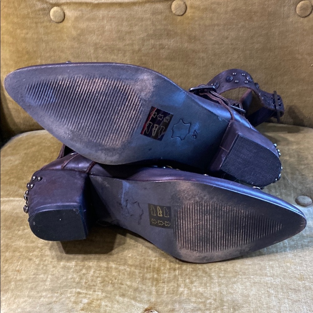 Free People Purple Heeled Boots with Vintage Charm - Picture 4 of 5